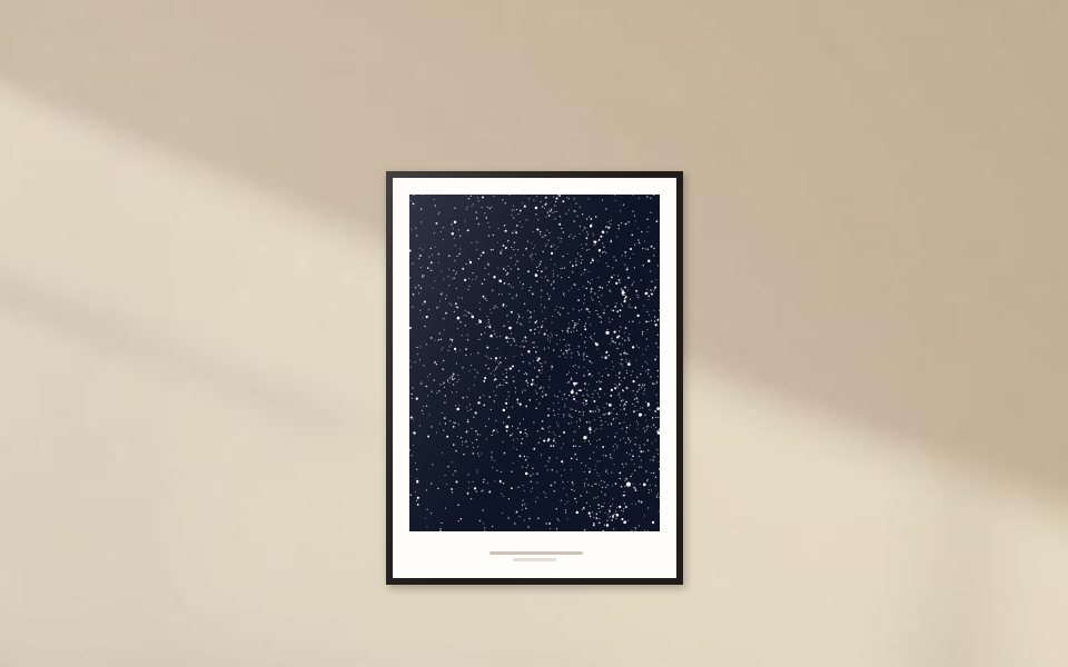 A framed night sky on the wall
